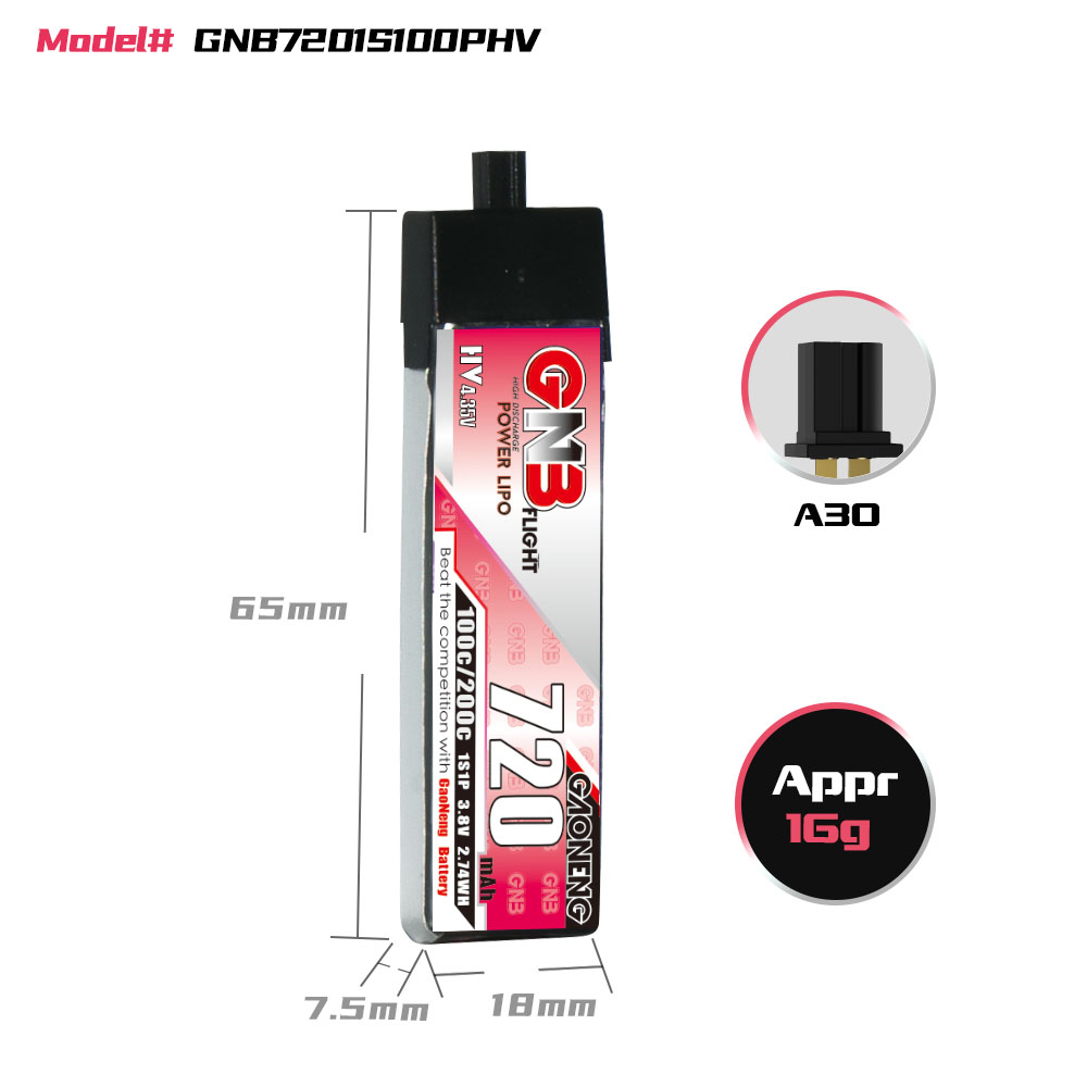 GAONENG GNB 1S 3.8V 720mAh 100 - Drone Battery Li-Ion recensie en prijs